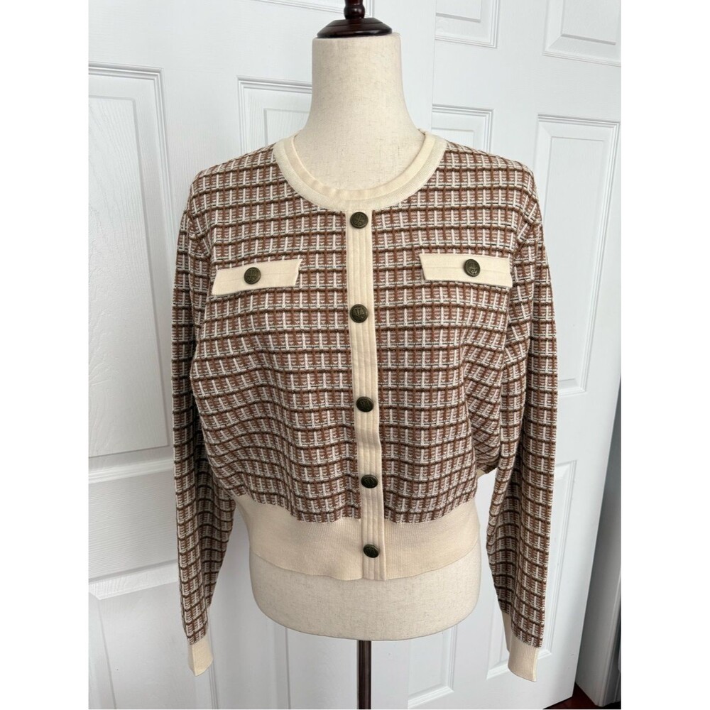 Hunter French Ribbed-Hem Button-Front Sweater - Picture 10 of 13
